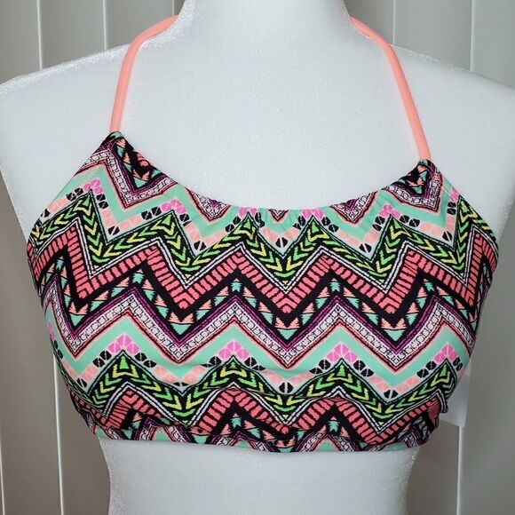 NWT Zumiez Trillium NWT neon print bikini top - Picture 5 of 14